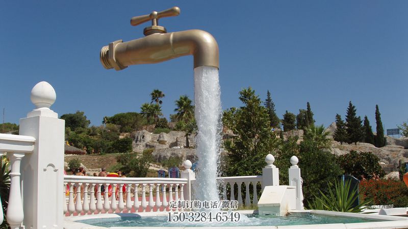悬空流水水龙头雕塑生产,喷水艺术小品