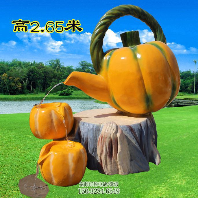 铁艺南瓜壶雕塑,景区雕塑,环境南瓜天壶生产厂家 铁艺南瓜壶雕塑,景区雕塑,环境南瓜天壶生产厂家